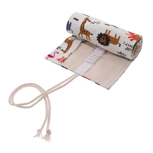 TEHAUX Canvas Stifterolle mit Fächern Großer Kapazität Aufrollbare Federtasche für Farbstifte und Zeichenutensilien Tragbarer Organizer für Kunststudenten und Amateurzeichner von TEHAUX