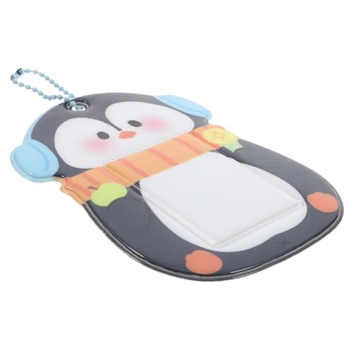 TEHAUX Cute Cartoon Penguin Id Card Holder Mit Schlüsselanhänger PVC Fotokartenhalter Für Frauen Und Studenten Vielseitiger Karten Und Ausweis-Schutz Für Alltag Und Schule von TEHAUX