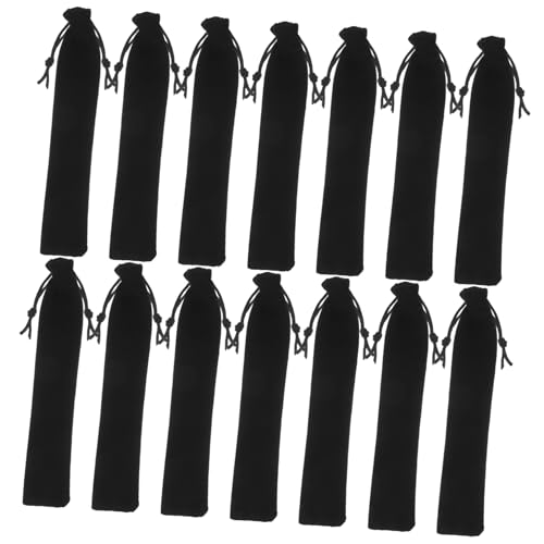 TEHAUX 25 Stück Bleistiftbeutel Mit Kordelzug 3 X 16 cm Samtbeutel Umweltfreundlicher Dickerer Flanell -verformung Süßes Design Schul- Und Bürobedarf von TEHAUX