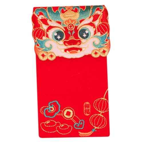 TEHAUX Embroidery Packet Traditionelle Rote Umschläge Für Chinesische Neujahr Frühlingsfest Hochzeit Mit Feinen Stickereien Und Platz Für Geldgeschenke Rmb Kapazität von TEHAUX