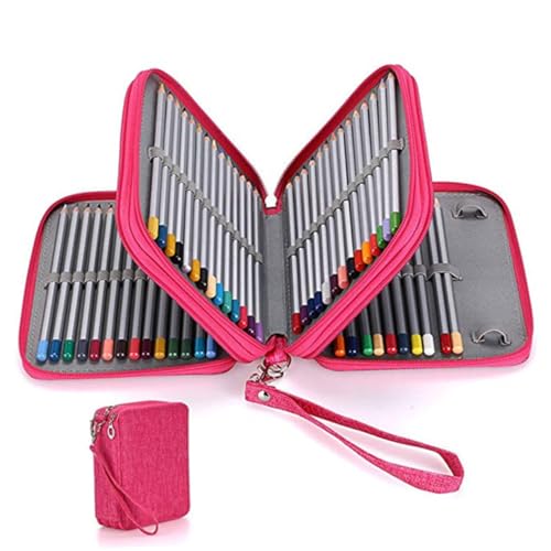 TEHAUX 1stück Kunst Malstift Tasche Wasserdichtes Oxford Federmäppchen Für Schüler Praktische Stifte-Organizer Für Zeichnungen Und Malen Rosa von TEHAUX