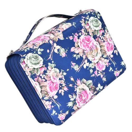 TEHAUX Handle Zeichenstifte Tasche Mit Fächern Große Kapazität Für Kunstbedarf Und Schreibwaren Tragbares Design Elastische Halterung Für Sicheres Aufbewahren Von Stiften von TEHAUX