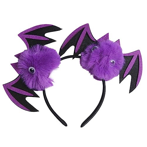 TEHAUX Halloweenkostüm Fledermausflügel-stirnband Cosplay-party-stirnbänder Halloween-kopfbedeckung Halloween-haarreifen Fledermauskopfstück Damen Kleidung Bilden Eisendraht von TEHAUX