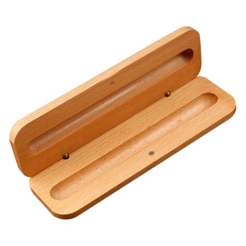 TEHAUX Holz Stiftebox Einzeln Stifthalter mit Sicherem Verschluss Stilvolle Aufbewahrungsbox für Büro Schule und Geschenkverpackung Praktischer Organizer für Elegante Stifte von TEHAUX