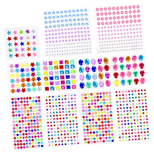 TEHAUX 11blätter Selbstklebende Strass-aufkleber Juwelen-aufkleber Für Dekoration Karten Sammelalben Hochzeitsdekorationen Geschenkverpackung Laptops Und Brillen von TEHAUX