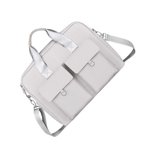 TEHAUX Laptoptasche Umhängetasche Hellgrau Laptop Organizer Leichte Business Computertasche mit Großer Doppelschicht Aufbewahrung für Büro Schule Reisen von TEHAUX