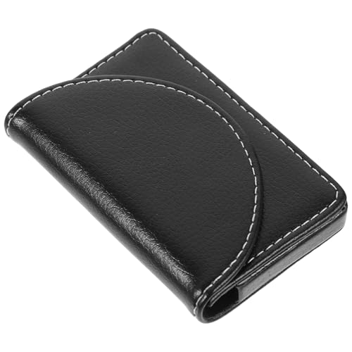 TEHAUX Leder Visitenkartenetui Business Kartenhalter Leicht Robust Elegant Schwarz für Reisen und Alltag Schützende Hülle mit Angenehmer Oberfläche und Langlebigem Material von TEHAUX