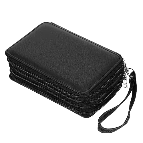 TEHAUX Schreibtisch Klein Mäppchen Aufbewahrung Von Malstiften Bleistifte Für Studenten Kugelschreiber Bleistift Aufbewahrungstasche Für Schreibwaren Stiftebeutel Schreibwaren-Organizer Tuch Black von TEHAUX
