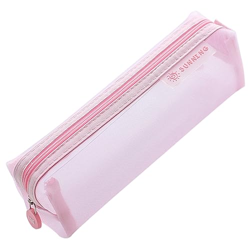 TEHAUX Mäppchen Makeup Tasche Kosmetiktasche Toiletry Bags kassenrollen Make-up Tasche Stift Halter makeupbag Cosmetic Bags Stiftbehälter Mesh-Stifthalter gewidmet Männer und Frauen Rosa von TEHAUX