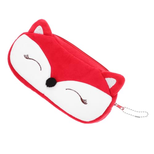 TEHAUX Plüsch Federmäppchen Cartoon-bleistifttasche Faltbar Netz Münze Ausgestopft Besonders Klappe Beutel Karikatur Kopfhörer Mini Flauschiges Federmäppchen Metall von TEHAUX