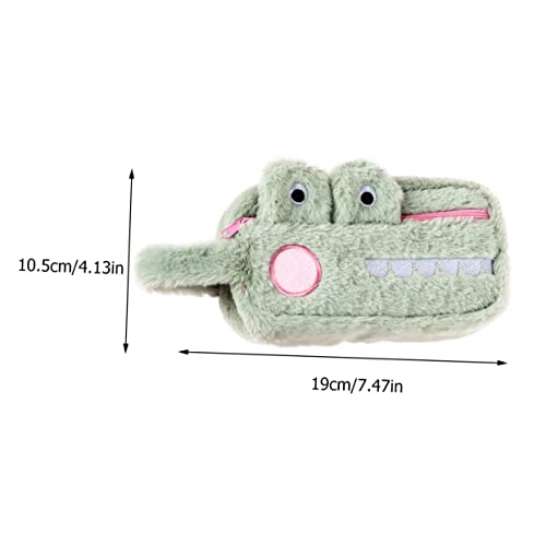 TEHAUX Plüsch Federmäppchen Großes Mäppchen Kuscheliges Stiftemäppchen Mäppchen für Schüler Praktisch und Robust Grün von TEHAUX