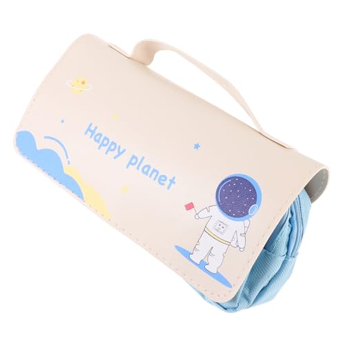 TEHAUX Süßes Federmäppchen Cartoon Glücksplanet Großer Bleistiftbeutel Mit Reißverschluss Praktisches Und Vielseitiges Aufbewahrungsetui Für Stifte Und Schulbedarf von TEHAUX