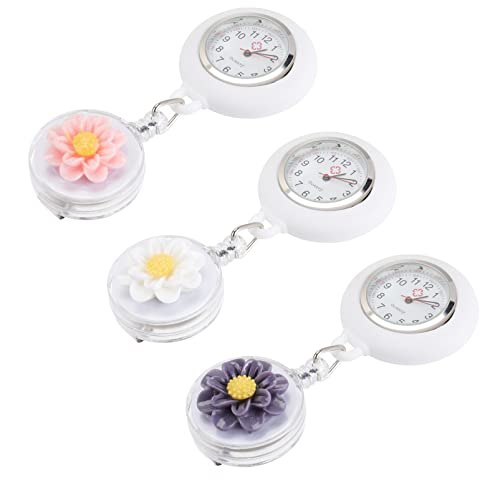 TEHAUX 3stücke Teiliges Tragbare Taschenuhr Für Ärzte Und Dehnbare Pocket Watch Schwarz Hellblau Und Weiß Präzisionsquarzwerk Rundes Design Für Krankenhausumfeld von TEHAUX