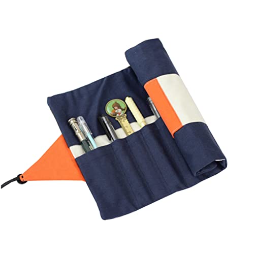 TEHAUX Tragbares Federmäppchen Aus Reinem Baumwollstoff Handgemachter Strapazierfähiger Stifthalter Für Bleistifte Und Stifte Farblich Abgestimmte Aufbewahrungstasche von TEHAUX