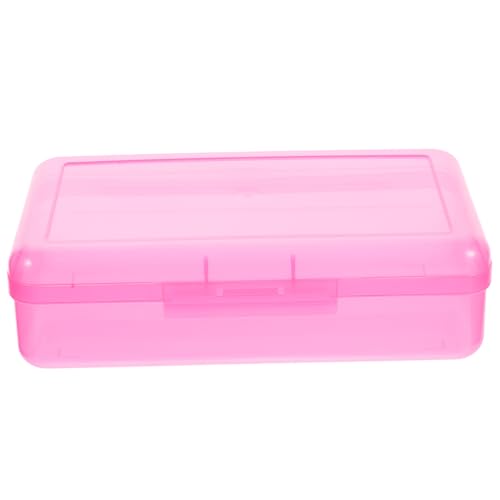 TEHAUX Transparente Kunststoff Stiftebox mit Großem Fassungsvermögen Praktischer Federmäppchen Organizer für Schule Büro und Zuhause Leichter Robuster Aufbewahrungskoffer mit Sicherem von TEHAUX