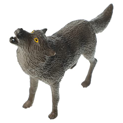 TEHAUX Wolf-Modell-Spielzeug Realistische Wilde Tiere Dschungeltierstatue Zoo-Tier-Statue Miniatur-tierfigur Wilde Tierfigur Briefbeschwerer Mit Tiermotiv Kunsthandwerk Kind Fest Plastik von TEHAUX