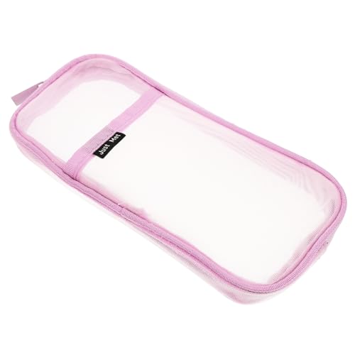 TEHAUX aufbewahrungssack Storage Pockets Bleistiftbeutel mit Reißverschluss Großer Bleistiftbeutel Schüttgut Aufbewahrungstasche Netztasche Mäppchen Student Schreibwaren-Box Gaze Rosa von TEHAUX