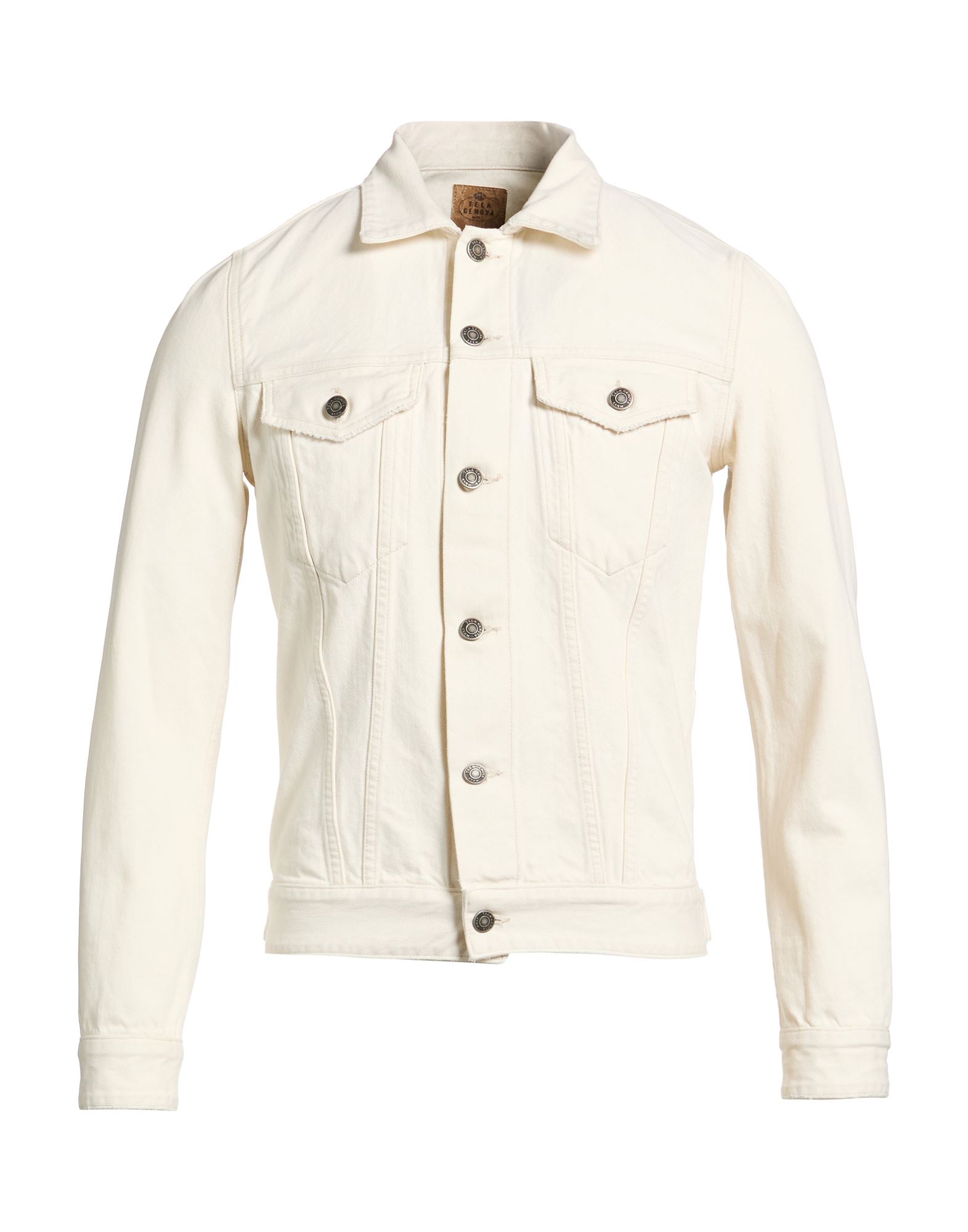 TELA GENOVA Jeansjacke/-mantel Herren Elfenbein von TELA GENOVA