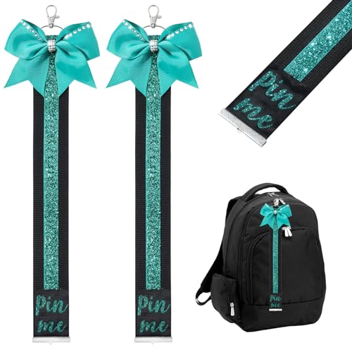 TELAIN Cheerleader Schlüsselanhänger Set Mit Glitzerband Und Nylonriemen, 2 Stück Cheer PIN ME Bänder, Geschenk Für Cheerleader Für Wettkämpfe Und Team Events von TELAIN