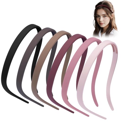 TELAIN Druckfreie Haarbänder für Brillenträgerinnen, 6er Pack Quadratische Sonnenbrillen-Haarbänder für Frauen & Mädchen, Rutschfest mit Zähnen von TELAIN