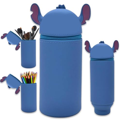 2 in 1 Federmäppchen, Niedliches Stand up Federmäppchen, Federmäppchen Aus Weichem Silikon, Cartoon Tischstifthalter, Kawaii Federmäppchen, für Büro, Schule, Home, Office Supplies, Schule Geschenke von TELAOBAN