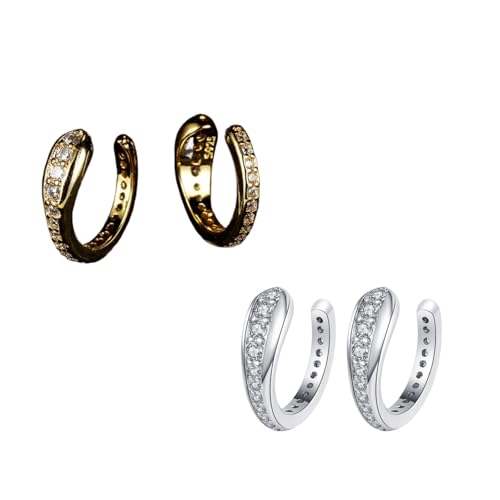 2er-Pack Ohrclips für Damen | Bequem, wiederverwendbar und unsichtbar von TELDTQVRC