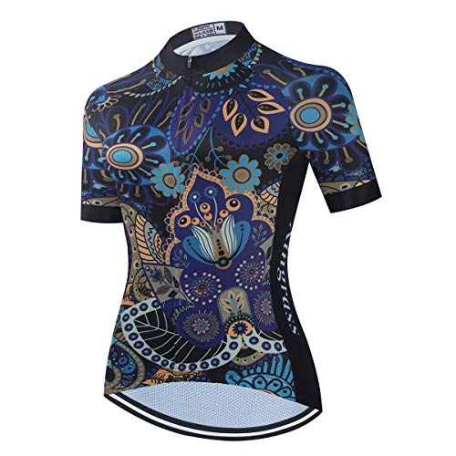 TELEYI Damen Radtrikot Kurzarm Fahrradjacke Biking Shirt Schnell Trocken Atmungsaktiv Mountainbike Kleidung von TELEYI