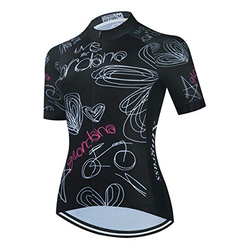 TELEYI Damen Radtrikot Kurzarm Fahrradjacke Biking Shirt Schnell Trocken Atmungsaktiv Mountainbike Kleidung von TELEYI