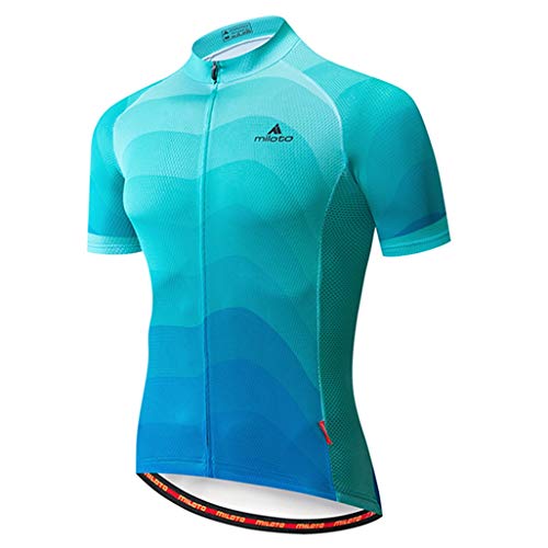 TELEYI Herren Radtrikot Kurzarm Fahrradjacke Biking Shirt Schnell trocknend Atmungsaktiv Mountainbike Bekleidung, Herren, Jersey_35, 4XL von TELEYI