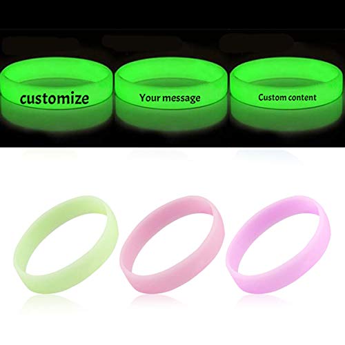 Benutzerdefinierte Leuchtende Silikon Armbänder Coole Dinge Armband Gummi Armbänder Silikon Armband Personalisierte Herren Frauen Silikon Armbänder Armbänder Gummi Multicolor Glühen im Dunkeln, 8 27 von TEMEITE