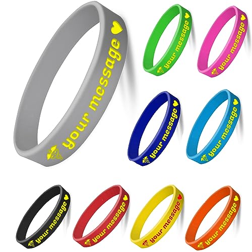 TEMEITE Individuelle Silikon-Armbänder, coole Dinge, rotes Armband, Gummi-Armbänder, Silikon-Armband, personalisierbar, Herren-Armbänder, Gummi, Silikon von TEMEITE