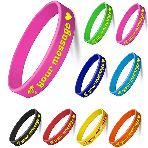 TEMEITE Individuelle Silikon-Armbänder, coole Dinge, rotes Armband, Gummi-Armbänder, Silikon-Armband, personalisierbar, Herren-Armbänder, Gummi, Silikon von TEMEITE