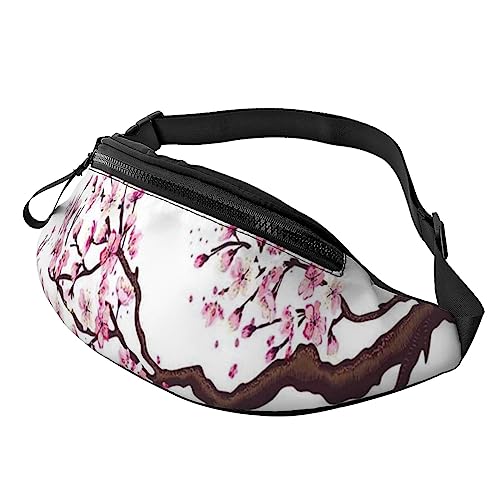 Cherry Blossoms Tree Umhängetasche für Damen und Herren, verstellbar, modisch, Sport-Brusttasche, Schwarz, Einheitsgröße, Schwarz , Einheitsgröße von TEMKIN