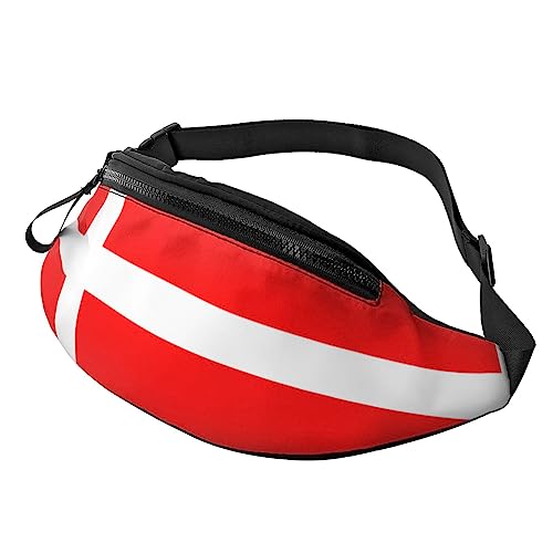 Dänemark Bauchtasche mit dänischer Flagge, für Herren und Damen, verstellbar, modisch, Sport, Schwarz, Einheitsgröße, Schwarz , Einheitsgröße von TEMKIN