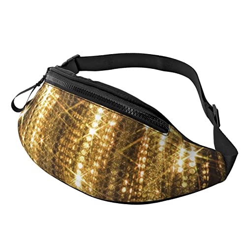 Gold Pailletten Sparkle Herren und Damen Crossbody Bauchtasche, verstellbare Mode Sport Brusttasche, Schwarz, Einheitsgröße, Schwarz , Einheitsgröße von TEMKIN