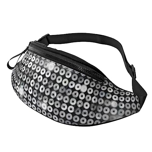 Gürteltasche für Damen und Herren, silberfarbene Pailletten, glitzernd, verstellbar, modisch, Sport, Schwarz, Einheitsgröße, Schwarz , Einheitsgröße von TEMKIN