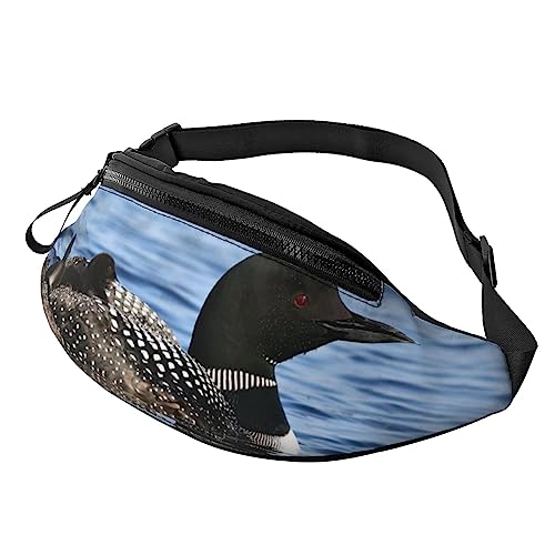 Loon Birds Umhängetasche für Damen und Herren, verstellbar, modisch, Sport-Brusttasche, Schwarz, Einheitsgröße, Schwarz , Einheitsgröße von TEMKIN