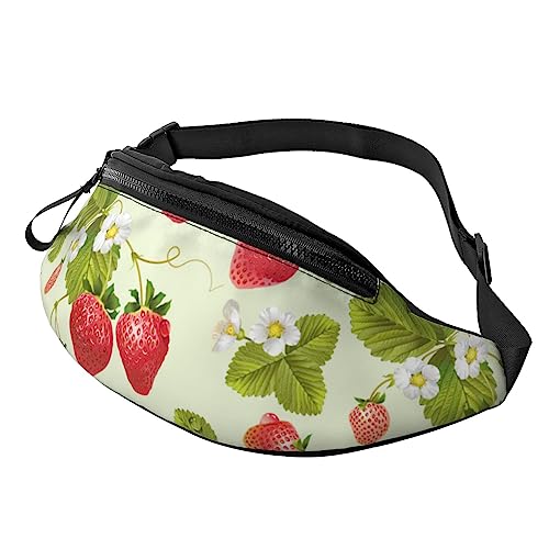 Lovely Strawberry Herren und Damen Crossbody Bauchtasche, verstellbar, modisch, Sport, Brusttasche, Schwarz, Einheitsgröße, Schwarz , Einheitsgröße von TEMKIN