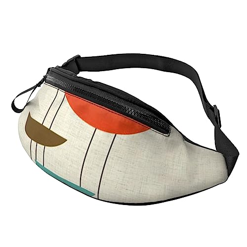 Mid Century Modern Prints Herren und Damen Crossbody Bauchtasche, verstellbare modische Sport-Brusttasche, Schwarz, Einheitsgröße, Schwarz , Einheitsgröße von TEMKIN