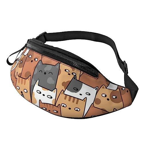 Orange Cats Herren und Damen Crossbody Bauchtasche, verstellbar, modisch, Sport, Brusttasche, Schwarz, Einheitsgröße, Schwarz , Einheitsgröße von TEMKIN