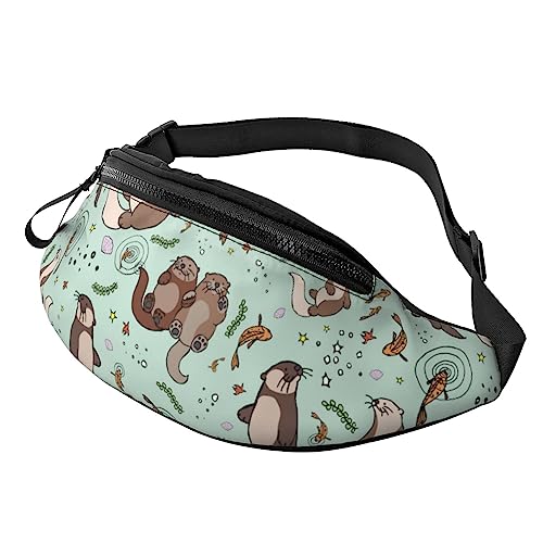 Otters Umhängetasche für Damen und Herren, verstellbar, modisch, Sport-Brusttasche, Schwarz, Einheitsgröße, Schwarz , Einheitsgröße von TEMKIN