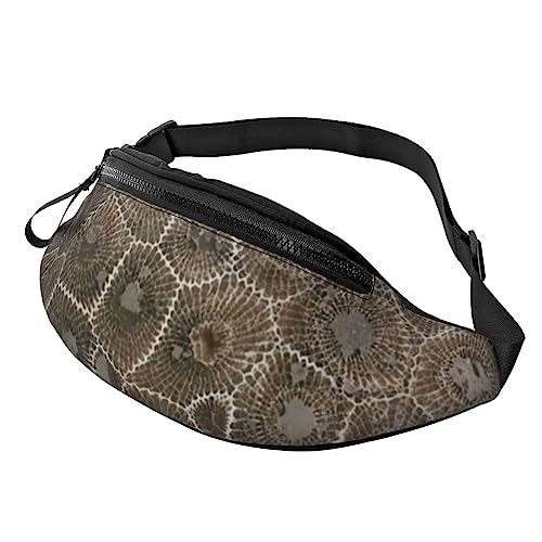 Petoskey Stone Bauchtasche für Herren und Damen, verstellbar, modisch, Sport-Brusttasche, Schwarz, Einheitsgröße, Schwarz , Einheitsgröße von TEMKIN