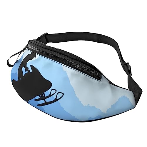 Snowmobile Bauchtasche für Herren und Damen, verstellbar, modisch, Sport-Brusttasche, Schwarz, Einheitsgröße, Schwarz , Einheitsgröße von TEMKIN