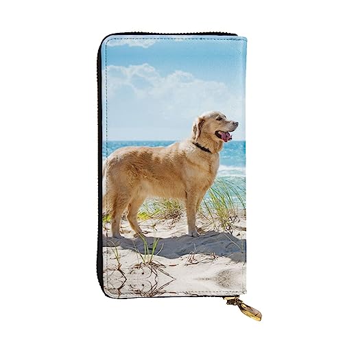 TEMKIN Bear Deer bedruckte Damen Geldbörse, Herren Reißverschluss Clutch mit Kartenfach Große Kapazität Kartenetui, Golden Retriever, Einheitsgröße von TEMKIN