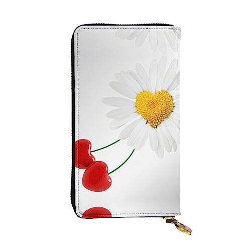 TEMKIN Daisy Heart Love Romance Bedruckte Damen Geldbörse, Herren Reißverschluss Clutch mit Kartenfach Große Kapazität Kartenetui, Daisy Heart Love Romance, Einheitsgröße von TEMKIN