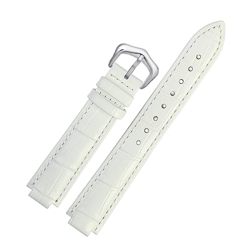 TEMKIN Echtes Leder Armband for Ballon Bleu Handgelenk Band Männer Weibliche Konvexen Lederband 14x8mm 18x11mm 20x12mm (Color : White silver-01, Size : 14-8mm) von TEMKIN