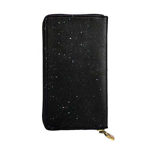 TEMKIN Flagge von Mexiko Bedruckte Damen Geldbörse, Herren Reißverschluss Clutch mit Kartenfach Große Kapazität Kartenetui, Schwarz Glitter, Einheitsgröße von TEMKIN