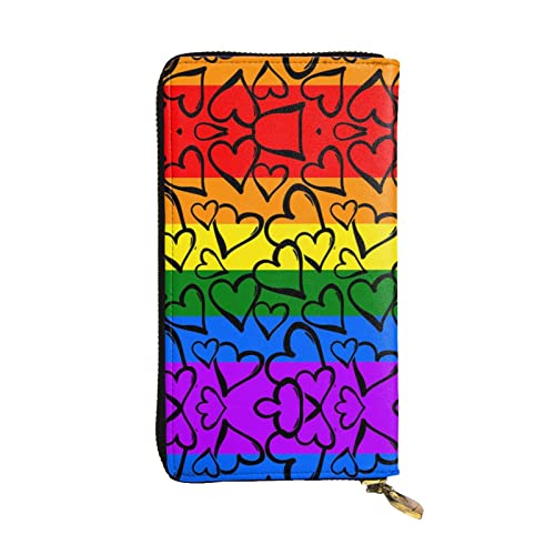 TEMKIN Gay Pride Herren-Clutch mit Regenbogen-Muster, bedruckt, mit Reißverschluss, modisch, mit Kartenschlitz, großes Fassungsvermögen, Kartenetui, Gay Pride Regenbogen-Muster, Einheitsgröße von TEMKIN