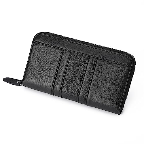 TEMKIN Geldbörse Männer Einfache Pfid-Anti-Diebstahl-Bürste Long Wallet Multi-Card Clutch Mobile Brieftasche von TEMKIN