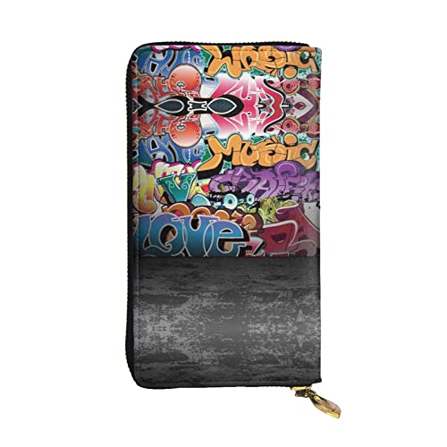 TEMKIN Graffiti Hip Hop Bedruckte Damen Geldbörse, Herren Reißverschluss Clutch mit Kartenfach Große Kapazität Kartenetui, Graffiti Hip Hop, Einheitsgröße von TEMKIN